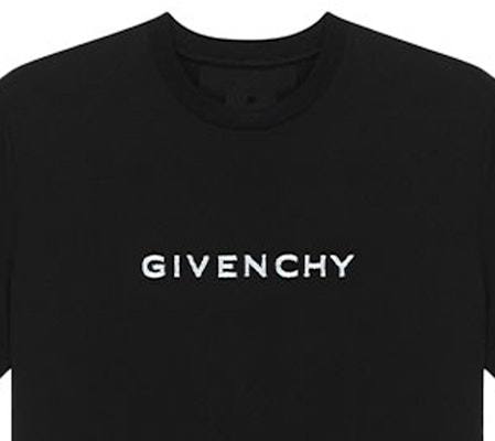 (W) 지방시 블랙 크루넥 레터 프린트 반팔 티셔츠 BW707Y3Z85-001 Details for (W) 지방시 블랙 크루넥 레터 프린트 반팔 티셔츠 BW707Y3Z85-001