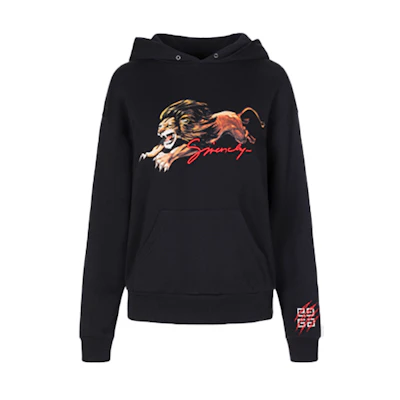 (Women) Givenchy Black Hoodie with Lion Print Graphic. BW706A3Z1G-001