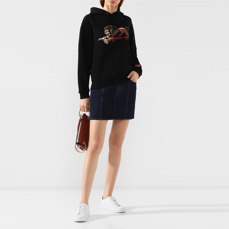 Purchase (W) Givenchy 黑色連帽衫 帶獅子圖案設計。 BW706A3Z1G-001