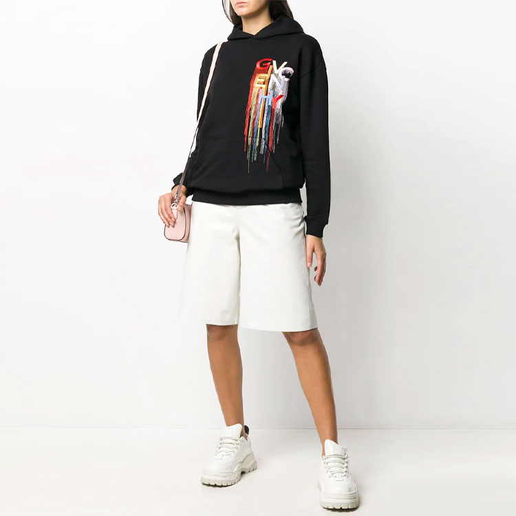 Purchase (W) 지방시 블랙 후디 멀티컬러 자수 BWJ01C3Z43-001