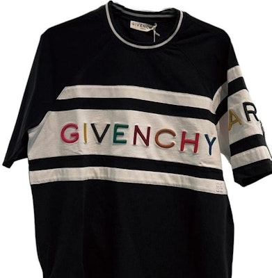 (W) 지방시 블랙 로고 프린트 크루넥 반팔 티셔츠 BW706V3Z1X-004 Sizing (W) 지방시 블랙 로고 프린트 크루넥 반팔 티셔츠 BW706V3Z1X-004