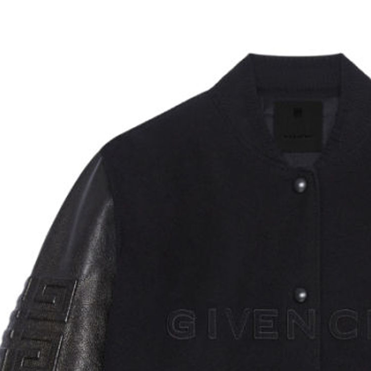 Shop (W) 紀梵希黑色拼接單排扣休閒外套 BW00N0611N-004