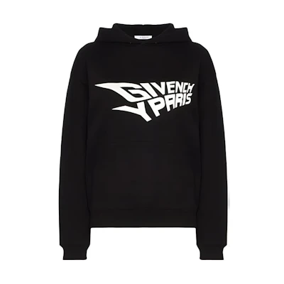 (Women) Givenchy Black Pullover Hoodie with Letter Print. BW706A3Z2D-001