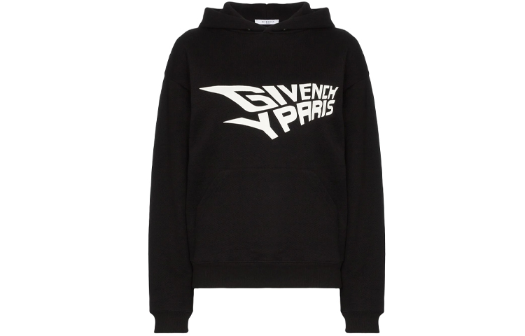 Order (W) Givenchy Hoodie Hitam dengan Cetak Huruf. BW706A3Z2D-001