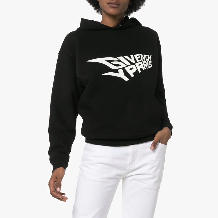 Shop (W) Givenchy Hoodie Hitam dengan Cetak Huruf. BW706A3Z2D-001