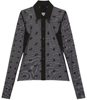 (Women) GIVENCHY Black Sheer 4G Pattern Slim-Fit Long-Sleeve Shirt. BW60X530TD-001 (Women) GIVENCHY Black Sheer 4G Pattern Slim-Fit Long-Sleeve Shirt. BW60X530TD-001