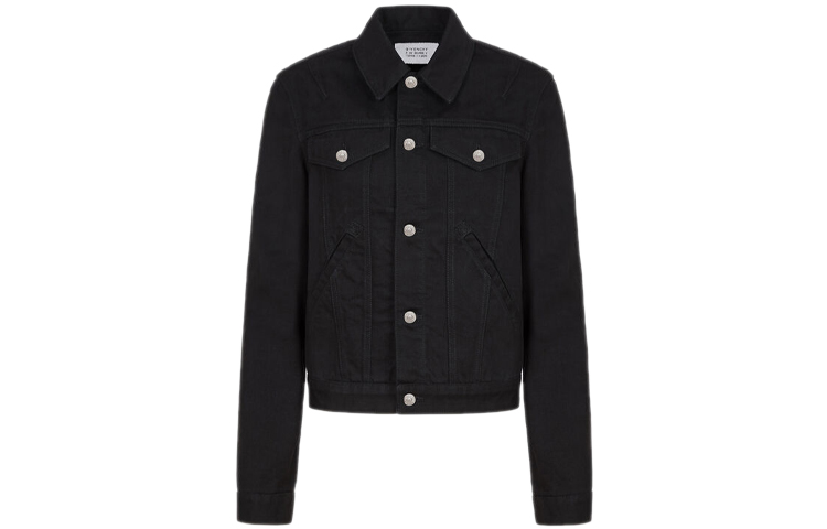 (Women) GIVENCHY Black Solid Collar Single-Breasted Long-Sleeve Denim Jacket BW008N50DQ-001