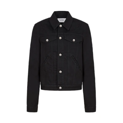 (Women) GIVENCHY Black Solid Collar Single-Breasted Long-Sleeve Denim Jacket BW008N50DQ-001