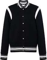 (Women) Givenchy Black Striped Knit Button-Up Jacket with Logo Print BW003B4Z32-004 (Women) Givenchy Black Striped Knit Button-Up Jacket with Logo Print BW003B4Z32-004