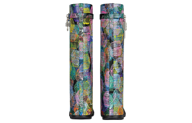 Shop (W) Givenchy BSTROY x Shark Lock High Top Boots 'Cetakan Kulit Pelbagai Warna' BE7022E1MN-960