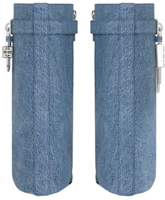 Shop GIVENCHY紀梵希 牛仔布 時尚套穿坡跟 短靴 9cm 女款 藍色