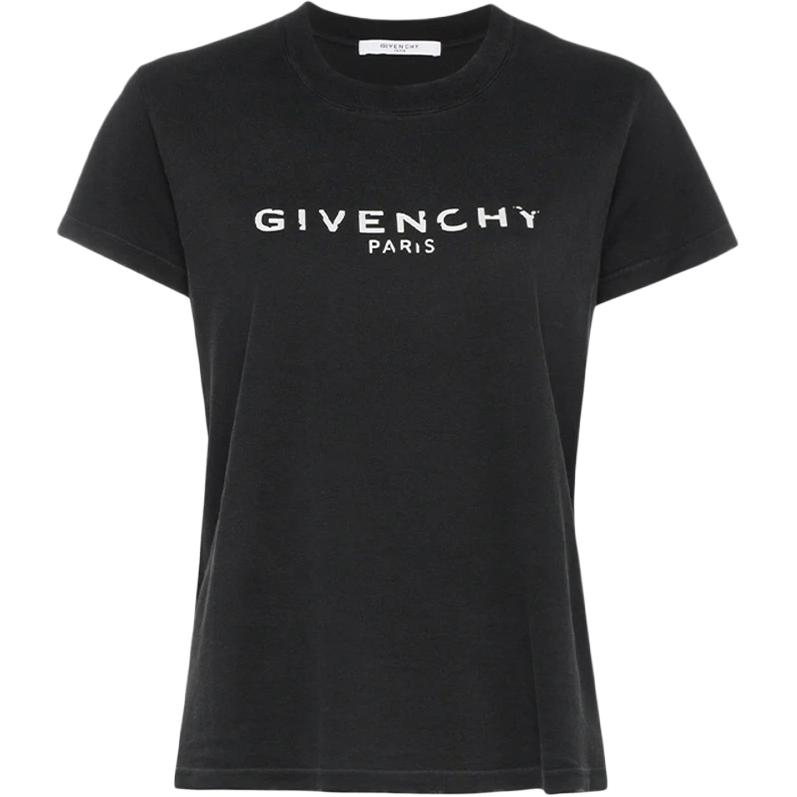 (Women) Givenchy Distressed Logo T-Shirt Women Black BW704X3Z0L-001