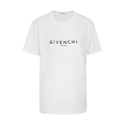 (Women) Givenchy Distressed Logo Vintage Oversized T-Shirt Women White BW70603Z0Y-100