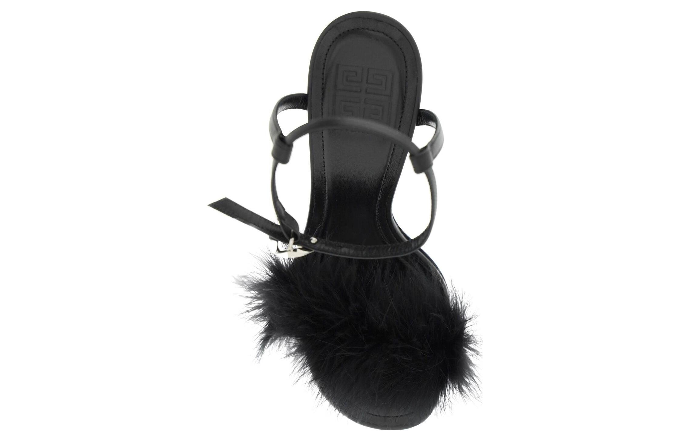 (W) Givenchy Feather Leather Fashion Sandals 'Black' 圖 3