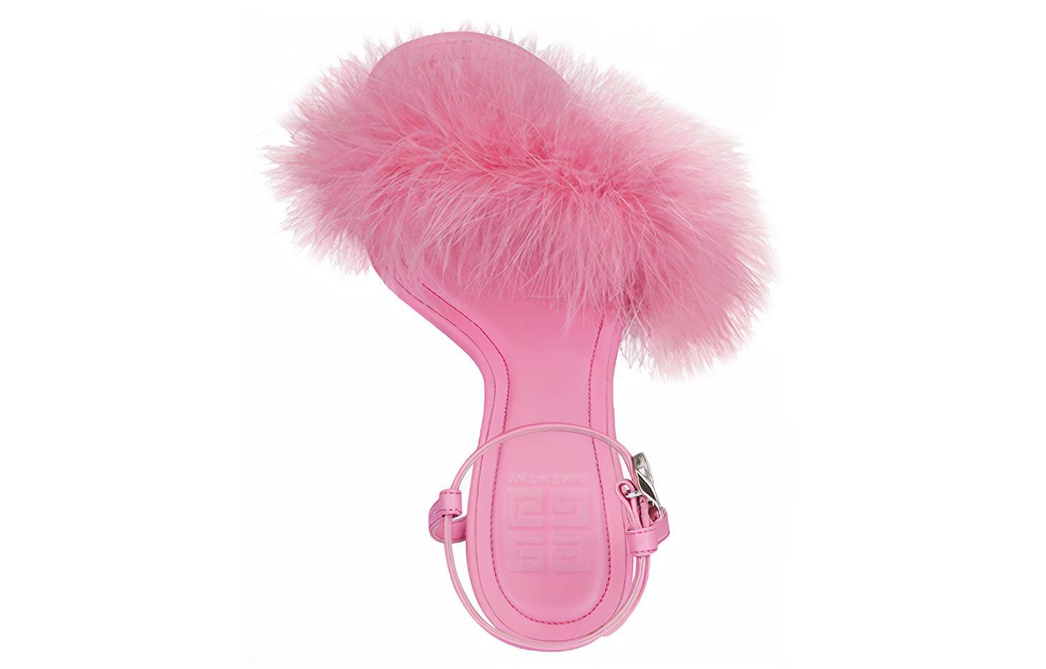 (W) Givenchy Feather Leather High Heel Buckle Sandal 'Pink' 圖 4