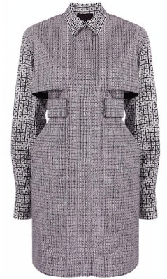 (W) ジバンシィ FW21 ブラック ロゴ カットアウト 長袖 シャツドレス BW215313UC-004 Buy (W) ジバンシィ FW21 ブラック ロゴ カットアウト 長袖 シャツドレス BW215313UC-004