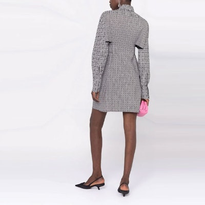 (W) ジバンシィ FW21 ブラック ロゴ カットアウト 長袖 シャツドレス BW215313UC-004 Shop (W) ジバンシィ FW21 ブラック ロゴ カットアウト 長袖 シャツドレス BW215313UC-004