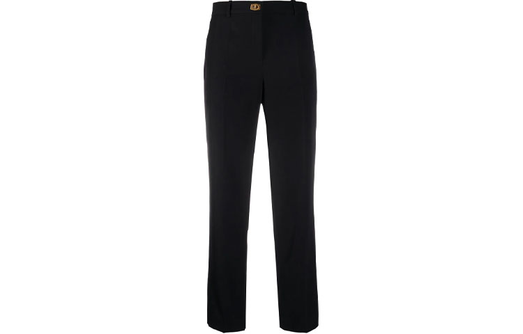 (Women) Givenchy FW21 High-Waisted Black Trousers with Gold Accents. BW50MB1009-001