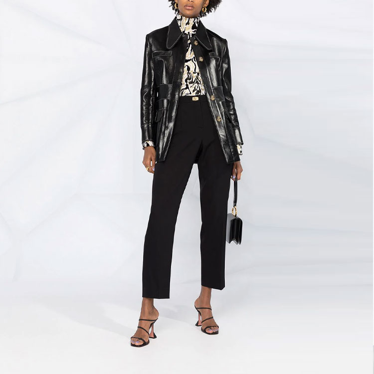 Lookbook (W) ジバンシィ FW21 ハイウエスト ブラックパンツ ゴールドアクセント付き. BW50MB1009-001