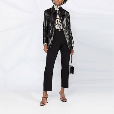 (W) ジバンシィ FW21 ハイウエスト ブラックパンツ ゴールドアクセント付き. BW50MB1009-001 Lookbook (W) ジバンシィ FW21 ハイウエスト ブラックパンツ ゴールドアクセント付き. BW50MB1009-001