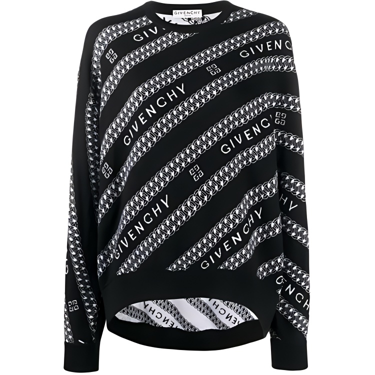 (Women) Givenchy FW21 Logo Striped Knit Sweater Black/Grey BW90AM4Z7N-004
