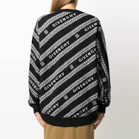 Details for (W) 紀梵希 FW21 條紋Logo針織毛衣 黑/灰 BW90AM4Z7N-004