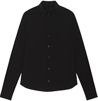 (Women) Givenchy FW22 Black Long-Sleeve Solid Color Button-Up Shirt BW60ZC14M8-001 (Women) Givenchy FW22 Black Long-Sleeve Solid Color Button-Up Shirt BW60ZC14M8-001
