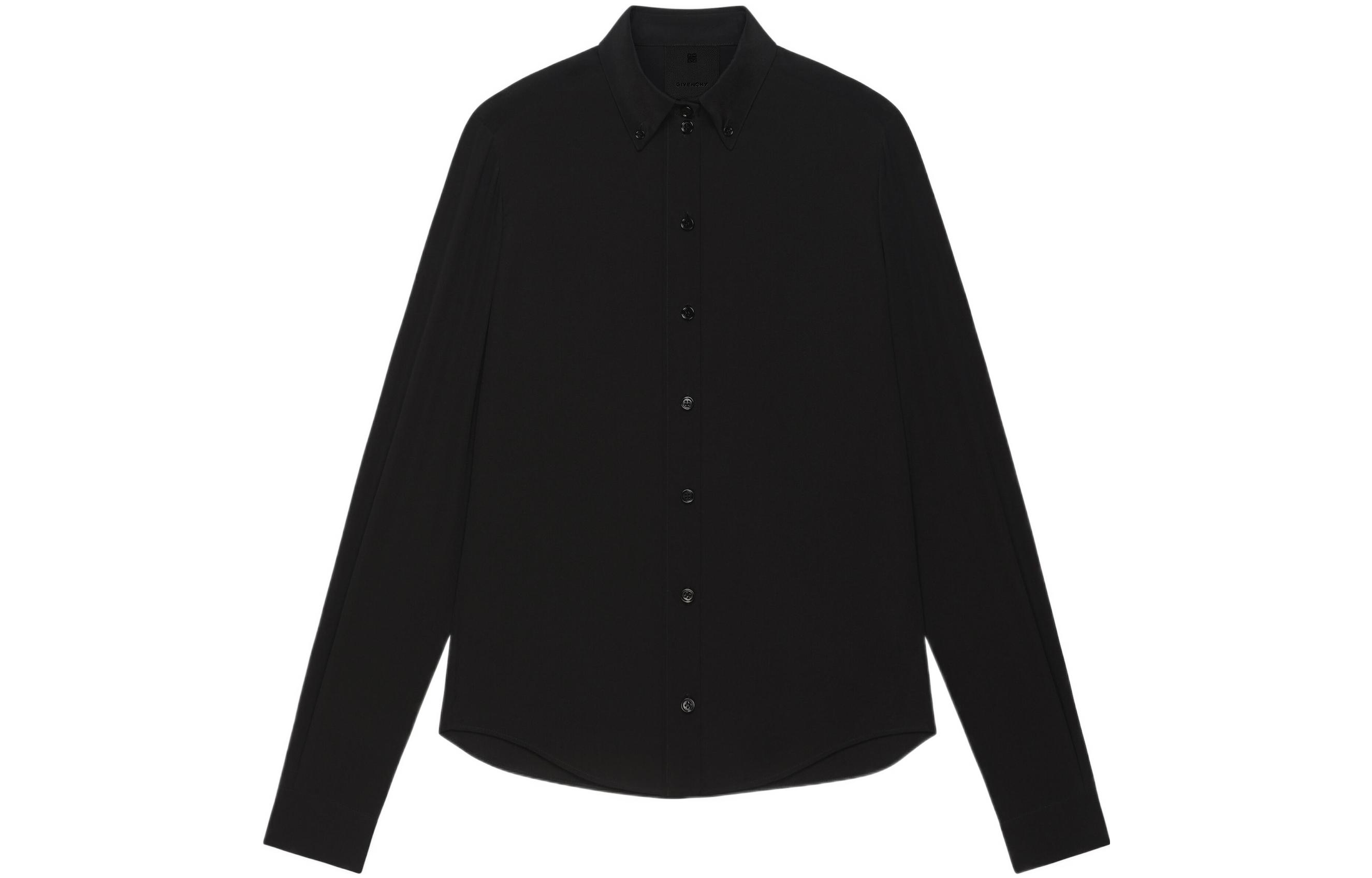 Order (W) Givenchy FW22 Kemeja Hitam Lengan Panjang Polos dengan Kancing. BW60ZC14M8-001