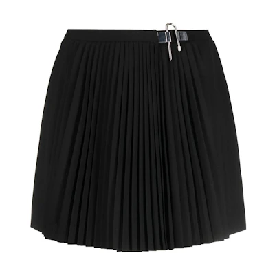 (Women) GIVENCHY FW22 Black Ruched Casual Skirt with Metal Hook Detail BW40LP1497-001