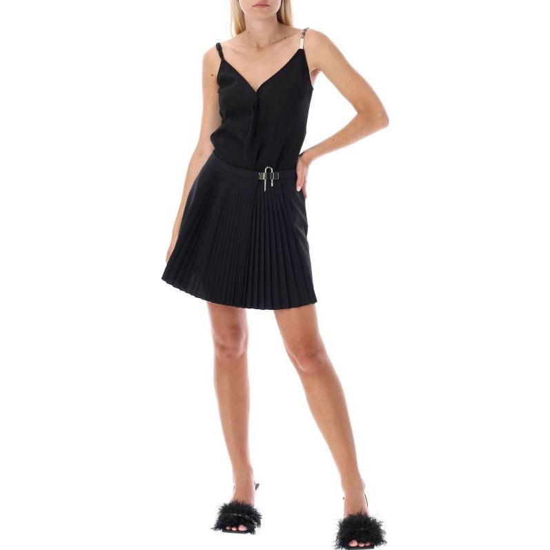 Lookbook (W) ジバンシィ FW22 ブラックギャザーカジュアルスカート メタルフック付き BW40LP1497-001