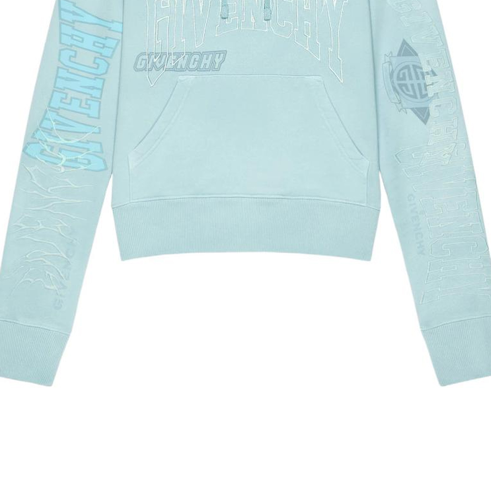 (Women) Givenchy FW22  Blue Printed Logo Pullover Hoodie. BWJ0383ZB1-466 圖 7