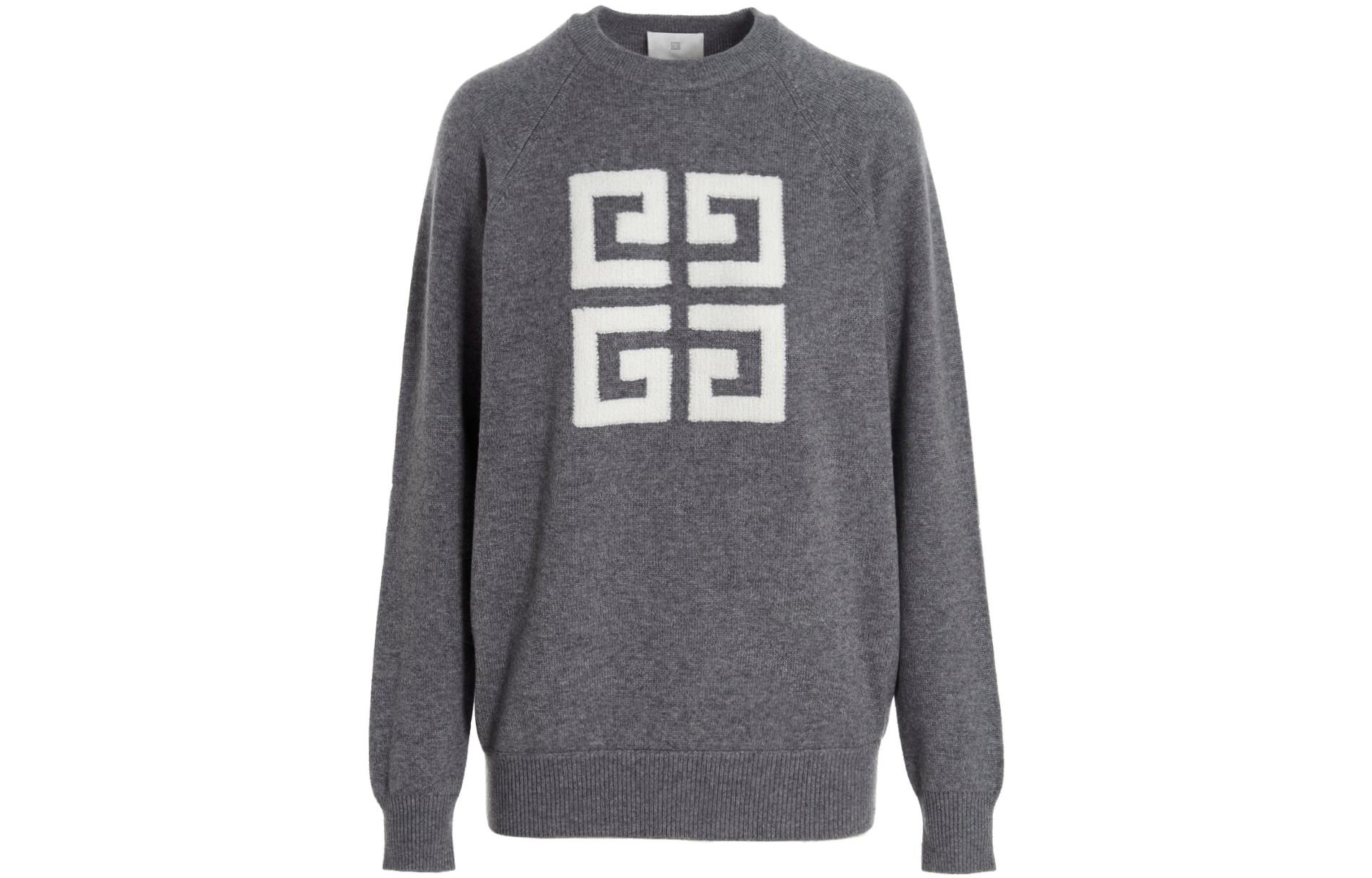 (Women) GIVENCHY FW22  Grey Crewneck Sweater with Large Logo Print BW908N4ZEQ060