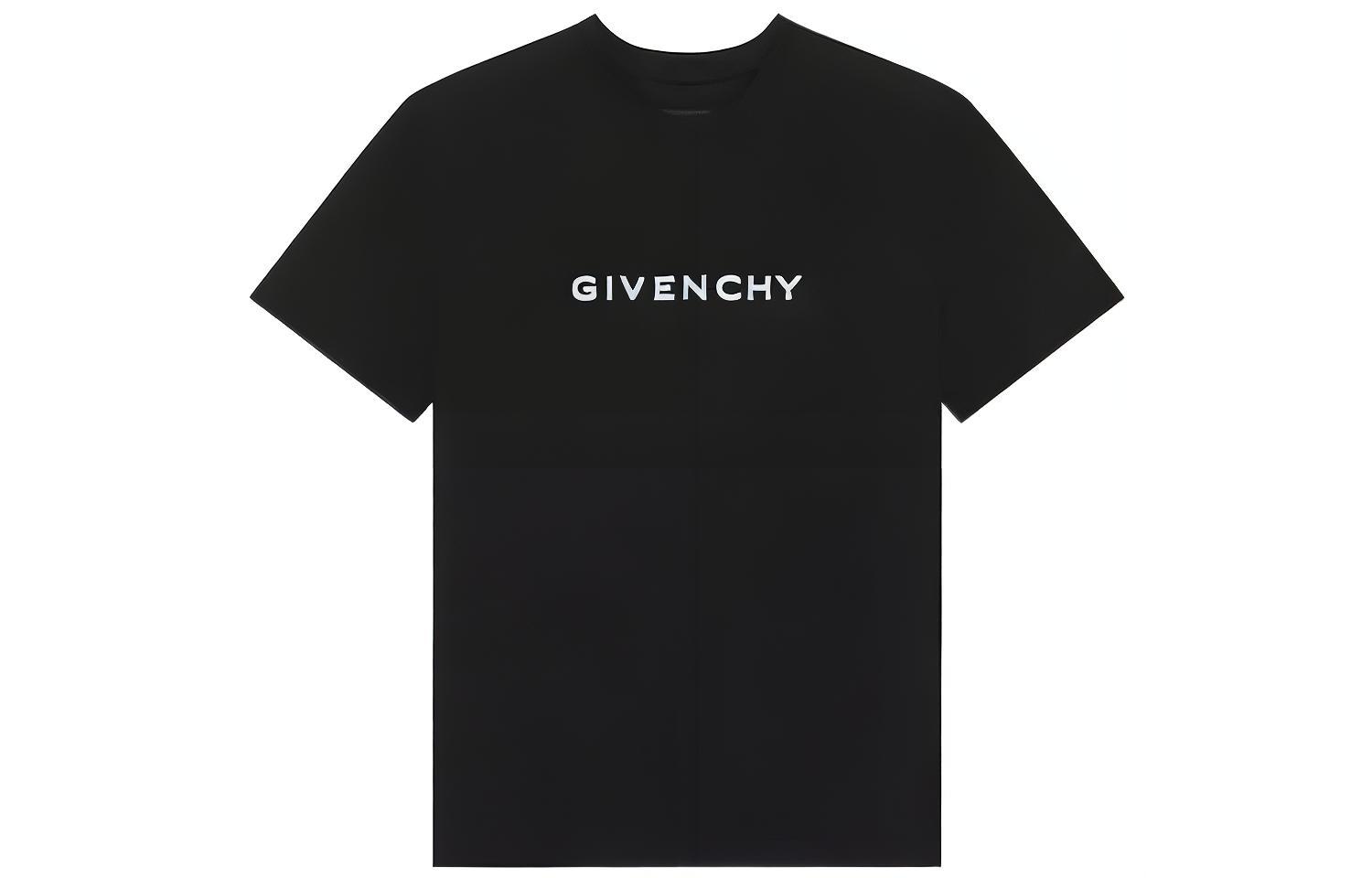 (Women) GIVENCHY FW22  Logo Print Black Round Neck Short Sleeve T-Shirt BW707Z3Z85-001