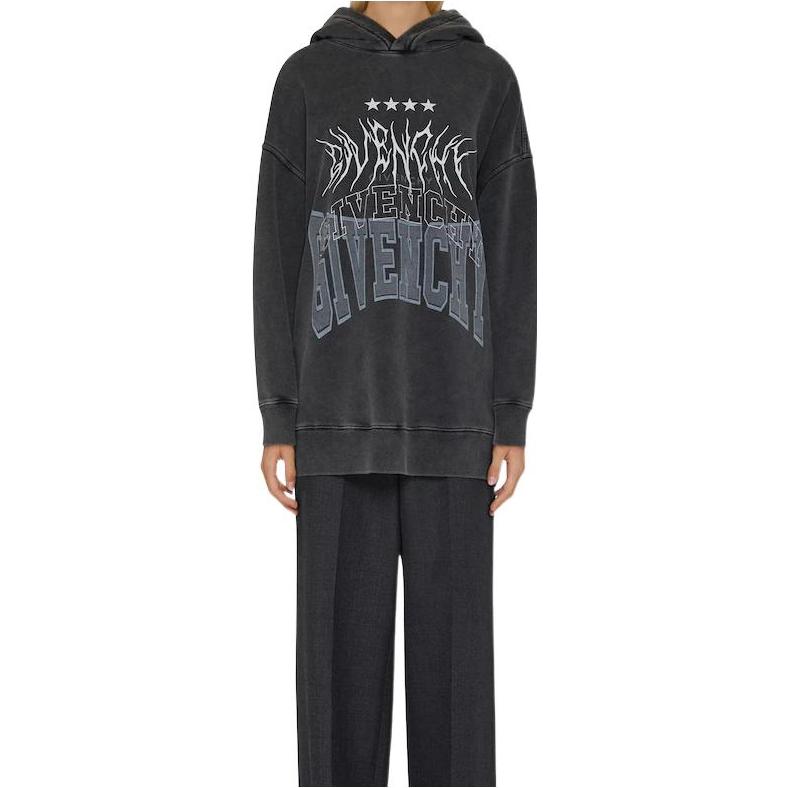 Shop (W) GIVENCHY FW22 灰色印花連帽衫 BWJ03E3ZB4-020