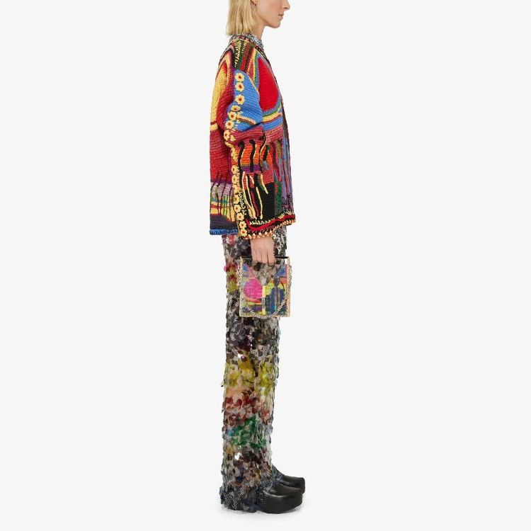 Details for (W) Givenchy FW22 Sweater Merah Crewneck Pullover dengan Desain Cetak. BW90FS4ZD2-960