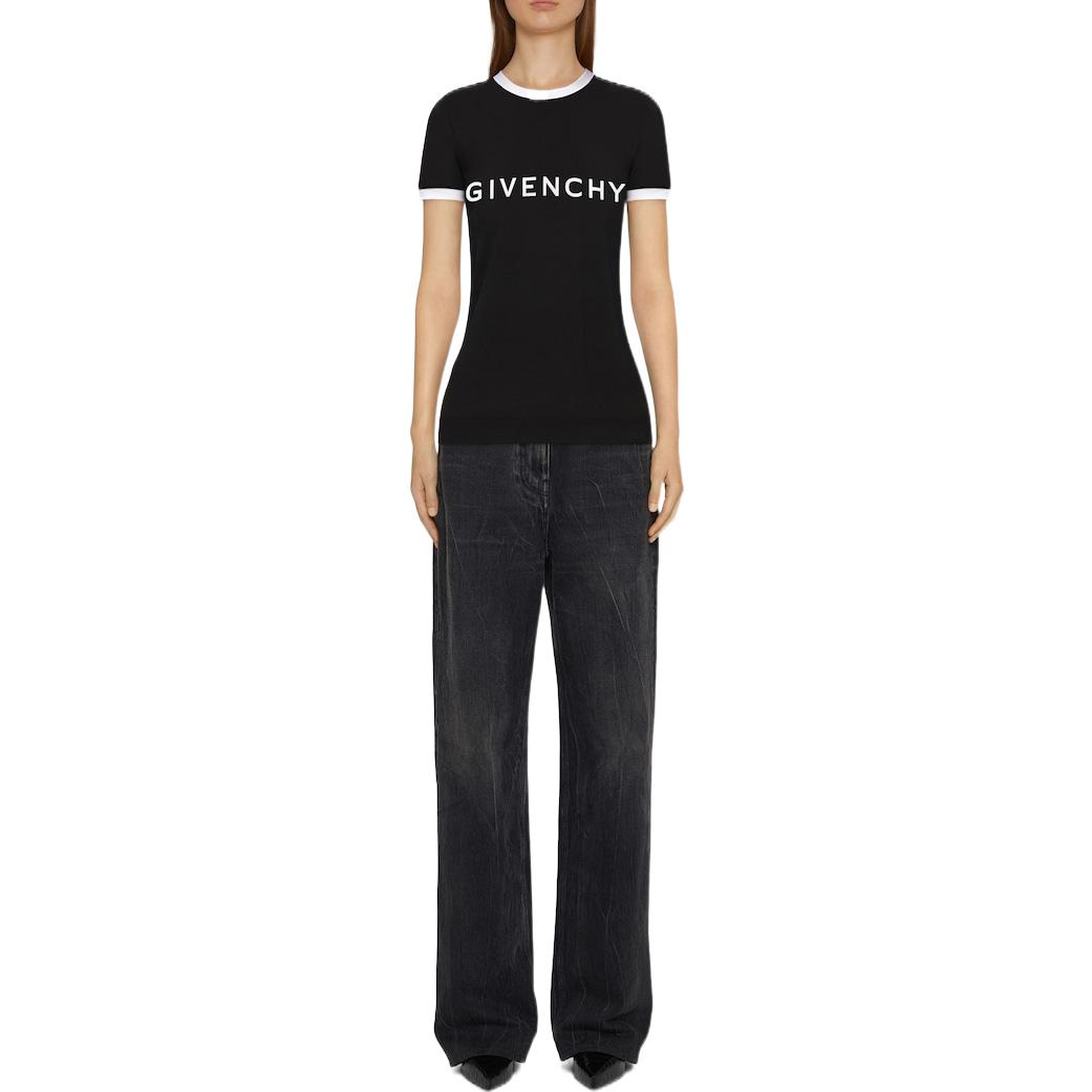 Lookbook (W) Givenchy FW22 修身黑色T恤對比標誌印花設計 BW70BF3YAC-004