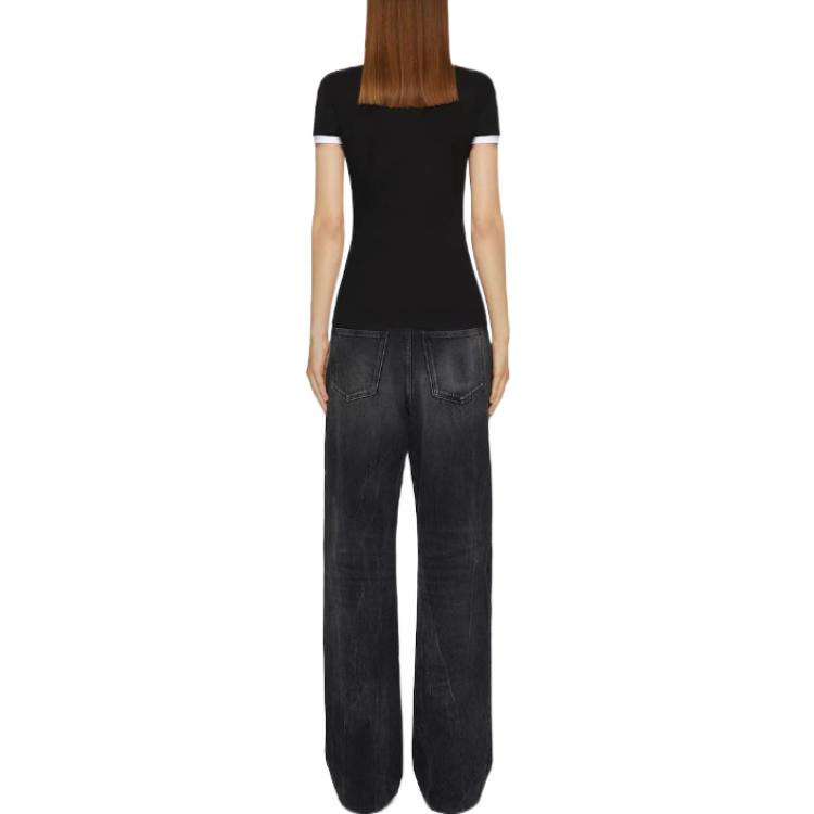 Shop (W) Givenchy FW22 修身黑色T恤對比標誌印花設計 BW70BF3YAC-004