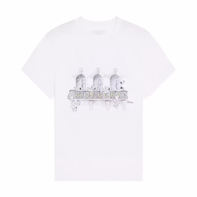 (Women) GIVENCHY FW22 White Dalmatian Logo Printed Oversized T-Shirt. BW707Z3ZAQ-100