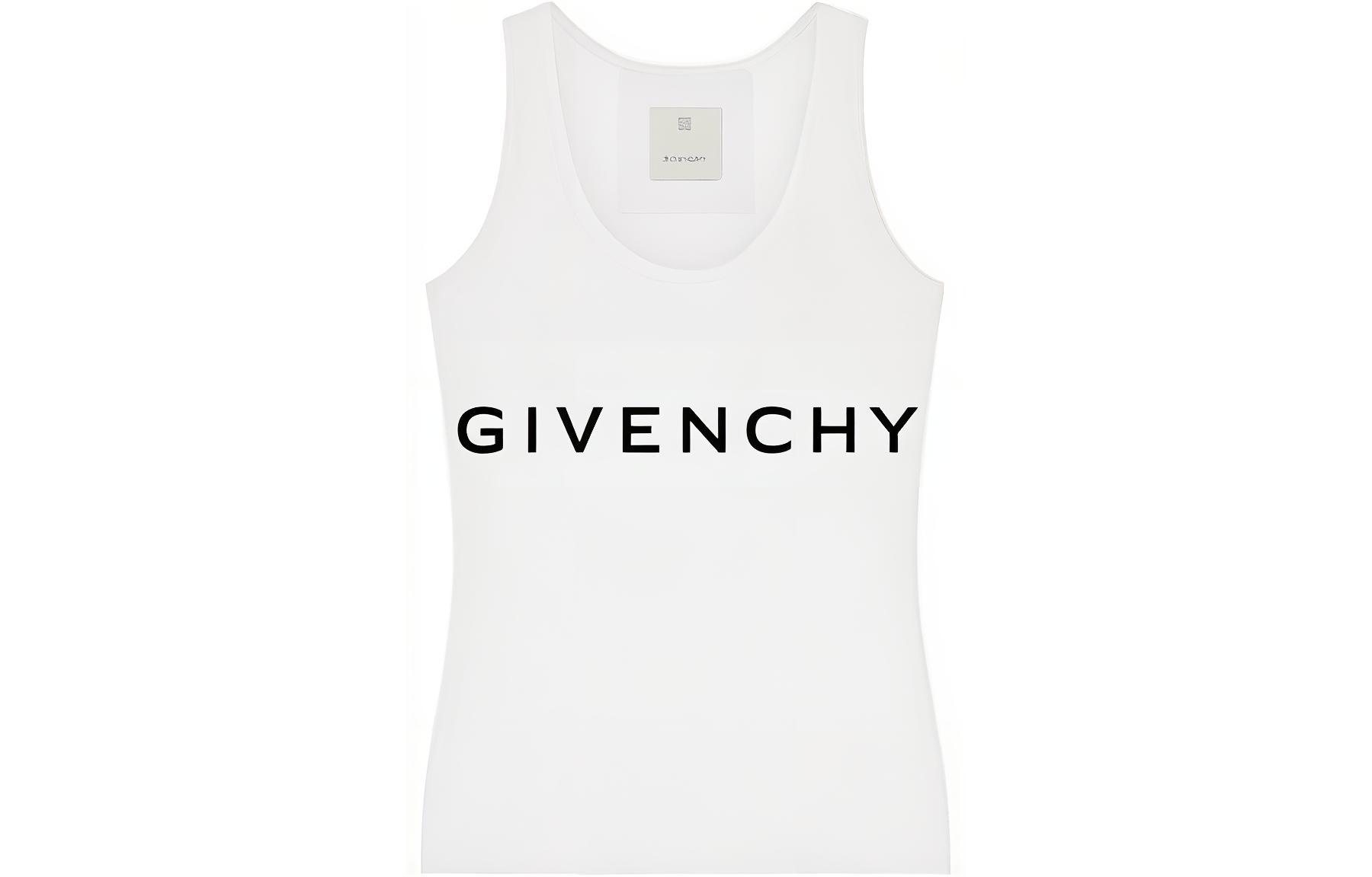 (Women) GIVENCHY FW22  White Letter Print Crew Neck Tank Top BW70AZ3YAC-116