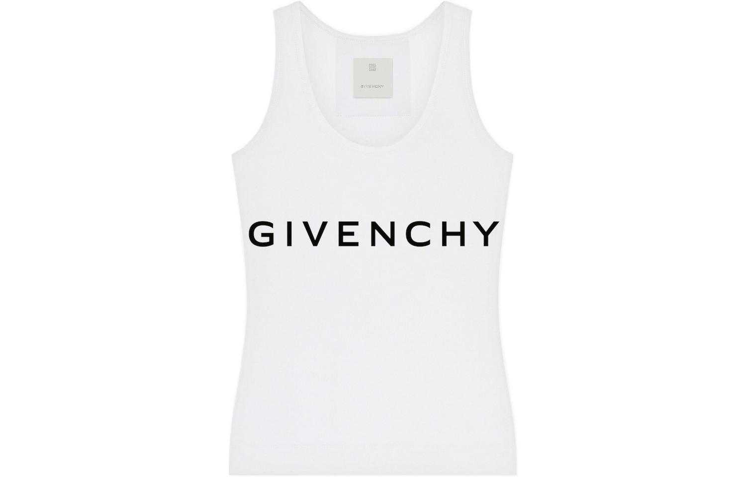 Order (W) 지방시 FW22 화이트 레터 프린트 크루넥 탱크탑 BW70AZ3YAC-116