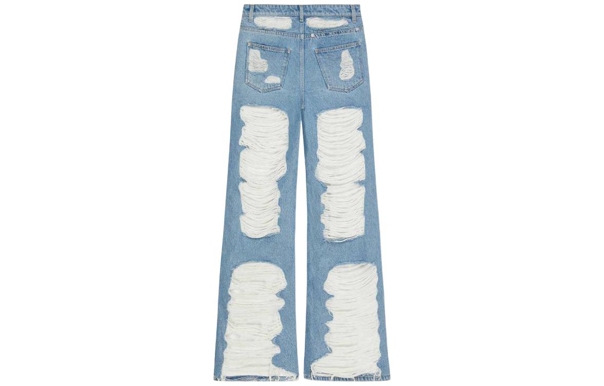 Lookbook (W) 지방시 FW22 자수 디스트레스드 스트레이트 블루 여자 청바지 BW50WT50TU-452