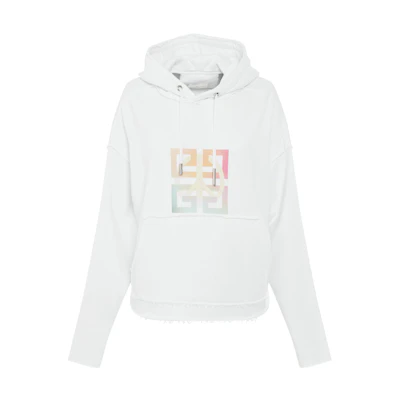 (Women) GIVENCHY FW22 Gradient Logo Print Hoodie Women’s White. BWJ0303Z9Y-100