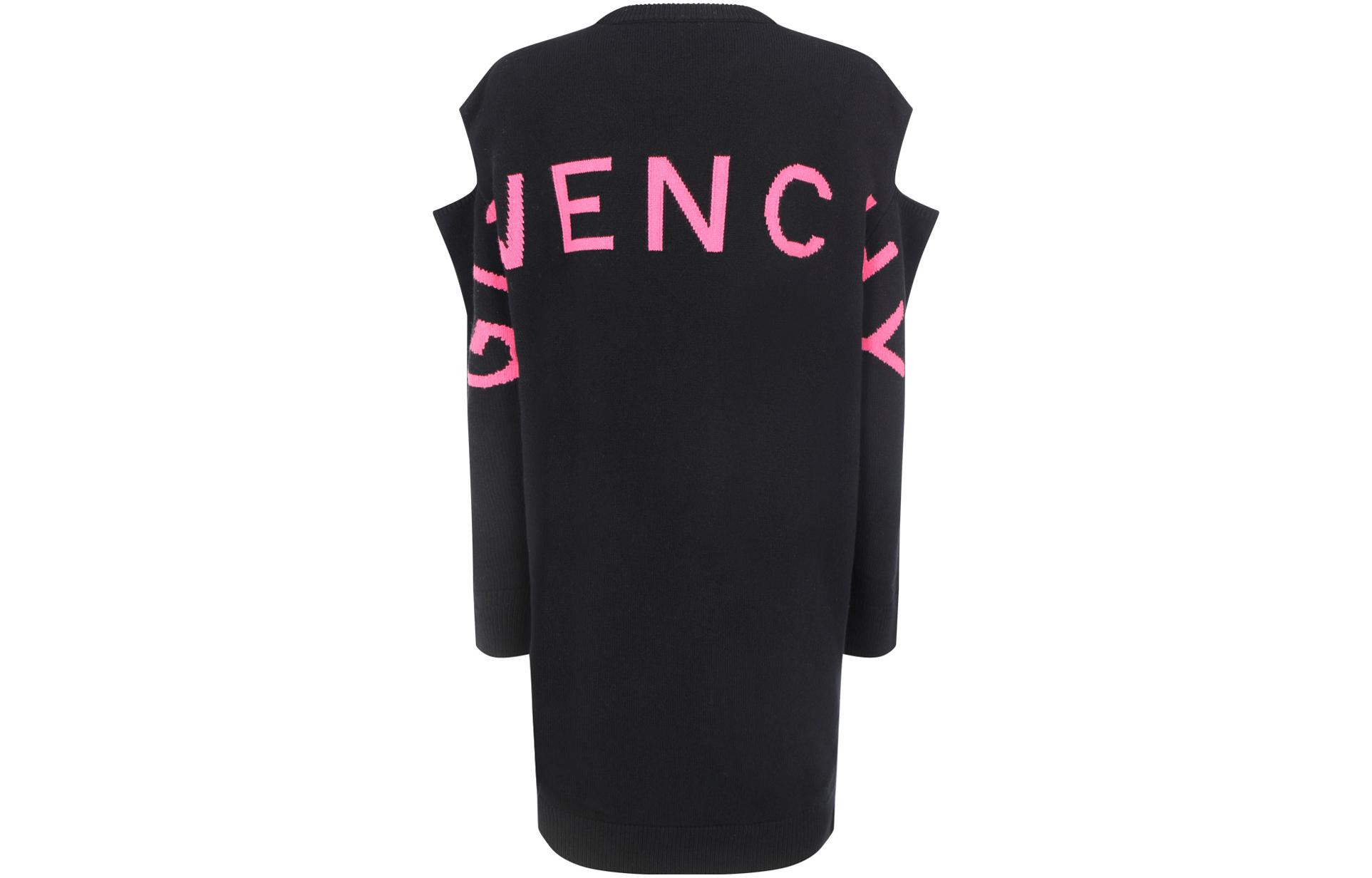 Lookbook (W) Givenchy FW22 Logo Off-Shoulder Sweater Wanita Wool Hitam BW21DU4ZBJ-024