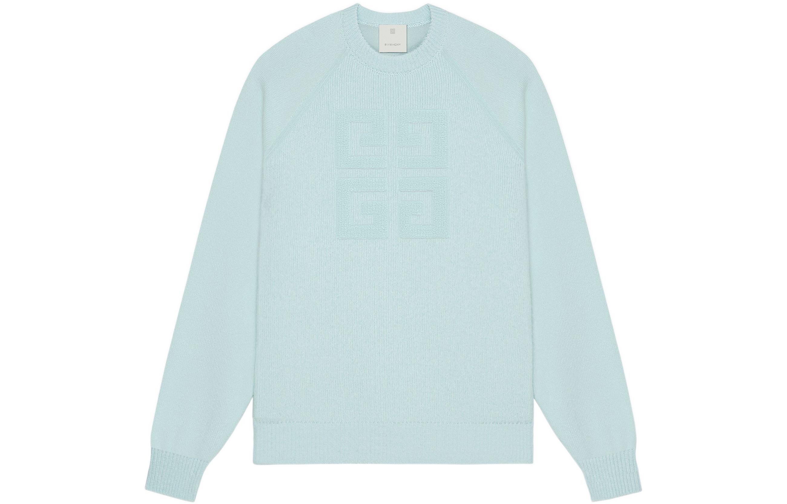 (Women) Givenchy FW22 Oversized Solid Logo Crewneck Pullover Sweater Women’s Sky Blue. BW908N4ZEQ-466