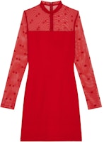 (Women) Givenchy FW22 Solid Color High Neck Slim Fit Long Sleeve Dress Women Red BW21HY30XQ-640 (Women) Givenchy FW22 Solid Color High Neck Slim Fit Long Sleeve Dress Women Red BW21HY30XQ-640