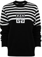 (Women) GIVENCHY FW23 Black Striped Logo Embroidered Crewneck Sweater. BW90NZ4ZL1-001 (Women) GIVENCHY FW23 Black Striped Logo Embroidered Crewneck Sweater. BW90NZ4ZL1-001