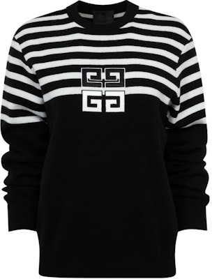 (W) GIVENCHY FW23 Sweater Crewneck Hitam Striped Logo Bordir. BW90NZ4ZL1-001 Order (W) GIVENCHY FW23 Sweater Crewneck Hitam Striped Logo Bordir. BW90NZ4ZL1-001
