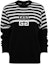 Order (W) GIVENCHY FW23 Sweater Crewneck Hitam Striped Logo Bordir. BW90NZ4ZL1-001