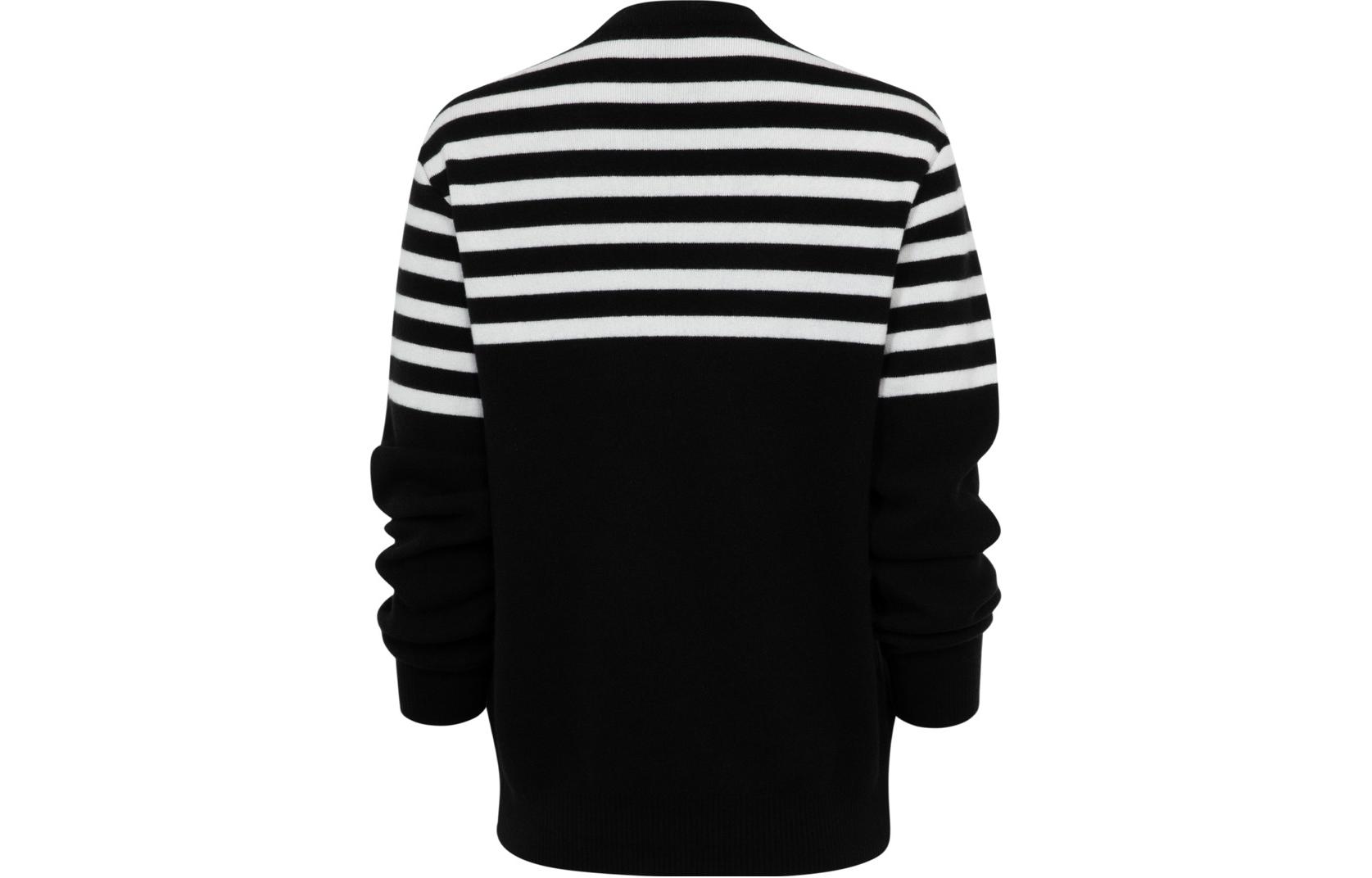 Lookbook (W) GIVENCHY FW23 Sweater Crewneck Hitam Striped Logo Bordir. BW90NZ4ZL1-001