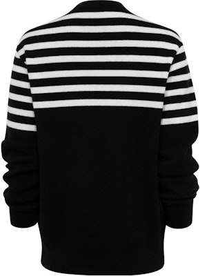 (W) GIVENCHY FW23 Sweater Crewneck Hitam Striped Logo Bordir. BW90NZ4ZL1-001 Lookbook (W) GIVENCHY FW23 Sweater Crewneck Hitam Striped Logo Bordir. BW90NZ4ZL1-001